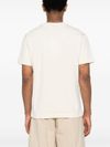 jacquemus - T-shirt in cotone beige con logo - 1