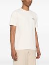 jacquemus - T-shirt in cotone beige con logo - 3