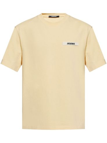 JACQUEMUS - T-shirt in cotone giallo con logo