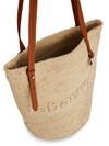 rabanne - Borsa a secchiello in raffia con logo impresso - 3