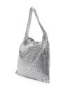 rabanne - Borsa a spalla con pannelli a maglia color argento - 1