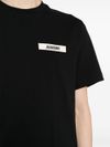 jacquemus - T-shirt in cotone nero con logo - 1