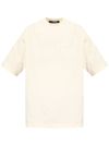 jacquemus - T-shirt in cotone beige con logo frontale