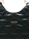 liu jo - Borsa trapuntata nera con logo dorato - 1