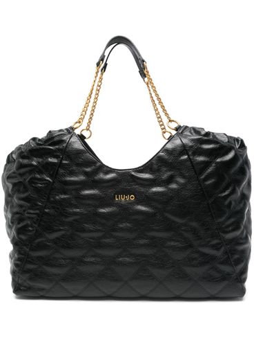 LIU JO - Black quilted bag with gold logo