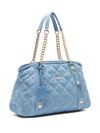 liu jo - Borsa shopping trapuntata celeste jeans - 4