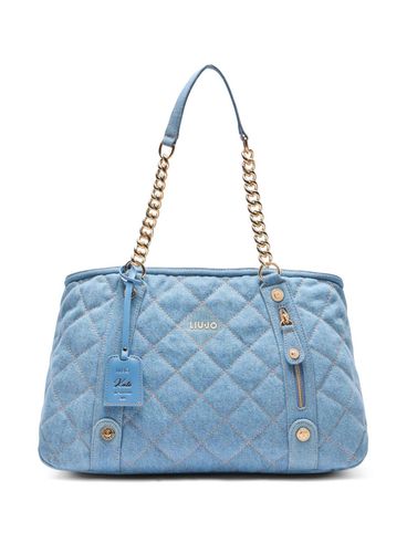 LIU JO - Light denim blue quilted shopping bag