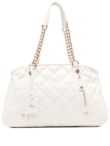 LIU JO - Cream quilted bag with logo