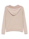 liu jo - Felpa con capuccio color beige a righe - 1