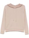 liu jo - Felpa con capuccio color beige a righe