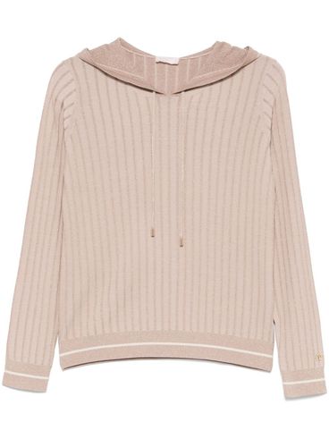 LIU JO - Felpa con capuccio color beige a righe