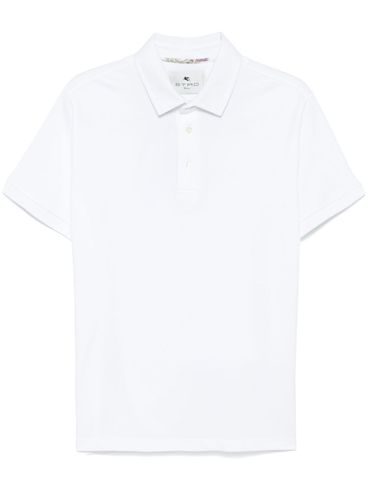 ETRO - White cotton polo shirt with embroidered logo