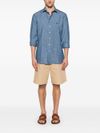 etro - Light blue linen shirt with embroidered logo - 4