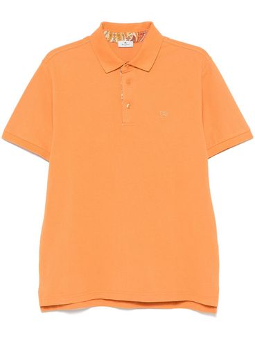 ETRO - Orange cotton polo shirt with embroidered logo