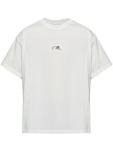 MM6 MAISON MARGIELA - T-shirt in cotone bianco con logo numeri