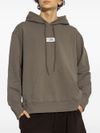 mm6 maison margiela - Felpa in cotone con cappuccio e logo frontale - 1