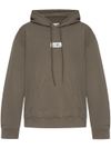 mm6 maison margiela - Felpa in cotone con cappuccio e logo frontale