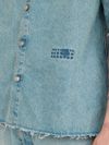 mm6 maison margiela - Denim shirt with embroidered logo and numbers - 4