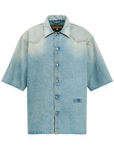 MM6 MAISON MARGIELA - Denim shirt with embroidered logo and numbers