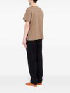 mm6 maison margiela - T-shirt in cotone beige con scritta - 1