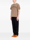 mm6 maison margiela - T-shirt in cotone beige con scritta - 2