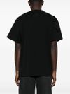 mm6 maison margiela - T-shirt in cotone nero con logo numeri - 2