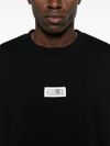 mm6 maison margiela - T-shirt in cotone nero con logo numeri - 1