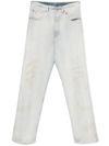 mm6 maison margiela - Jeans lunghi in cotone effetto vissuto