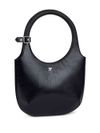 courrèges - Black leather bag with circular top handles - 3