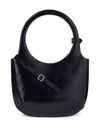 courrèges - Black leather bag with circular top handles - 5