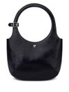 courrèges - Black leather bag with circular top handles