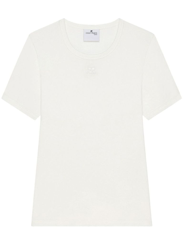 Shop Courrèges White Pure Cotton T-shirt