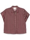 forte forte - Red and white striped cotton shirt