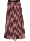 forte forte - Long red skirt with white stripes