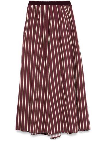 FORTE FORTE - Long red skirt with white stripes