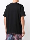 msgm - Black cotton t-shirt with logo print - 2