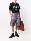 msgm - Black cotton t-shirt with logo print - 3