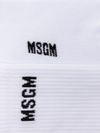 msgm - Calzini bianchi a coste con logo - 1