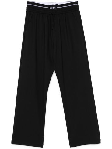 MSGM - Pantaloni ampi in lana con logo