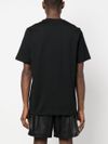 msgm - T-shirt in cotone nero con logo verde - 4