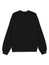 msgm - Felpa in cotone nero girocollo con logo bianco - 1