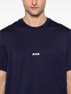 msgm - Blue cotton crew neck t-shirt with logo - 2