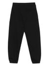 msgm - Pantaloni tuta in cotone nero con logo bianco - 1