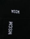 msgm - Black ribbed socks with logo - 1