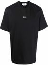 msgm - T-shirt in cotone con logo stampato frontale