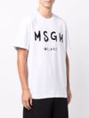 msgm - White cotton t-shirt with logo print - 2