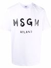 msgm - White cotton t-shirt with logo print