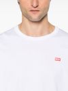 diesel - White cotton t-shirt with small logo print - 2