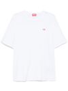 diesel - White cotton t-shirt with small logo print