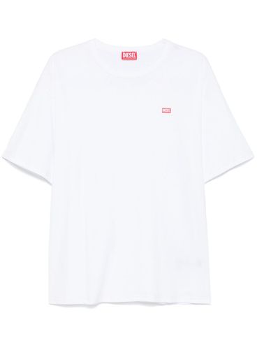 DIESEL - T-shirt in cotone bianco con stampa piccola logo